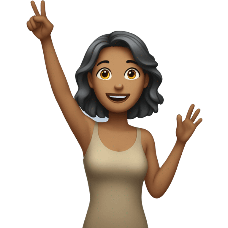 woman one arm in the air emoji