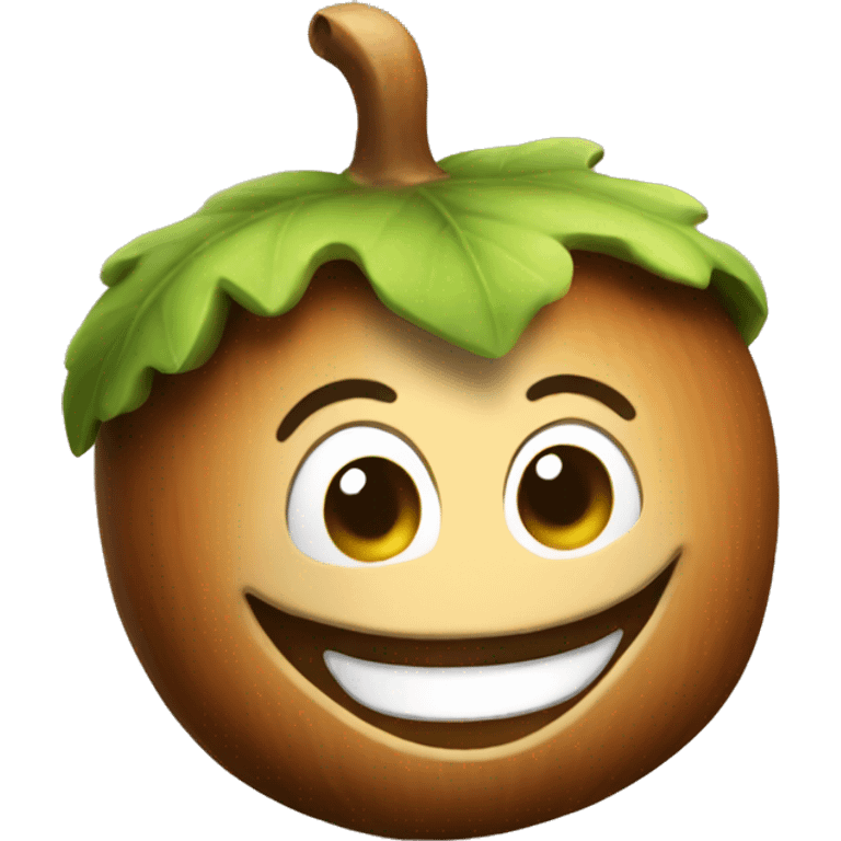 Happy acorn  emoji