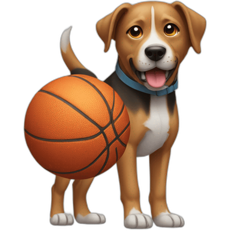 dog with a basketball chocked emoji