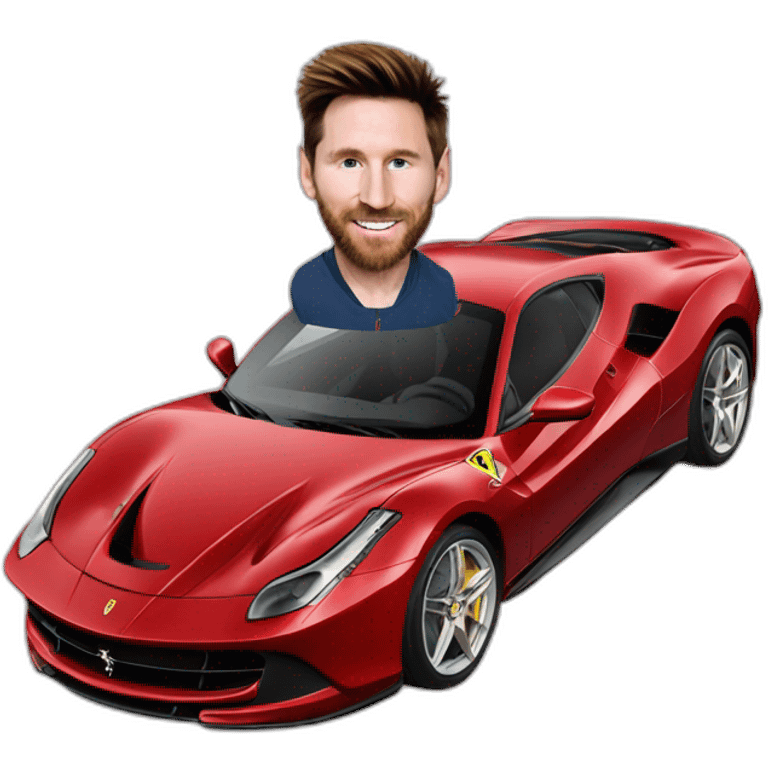 Messi sur une Ferrari emoji