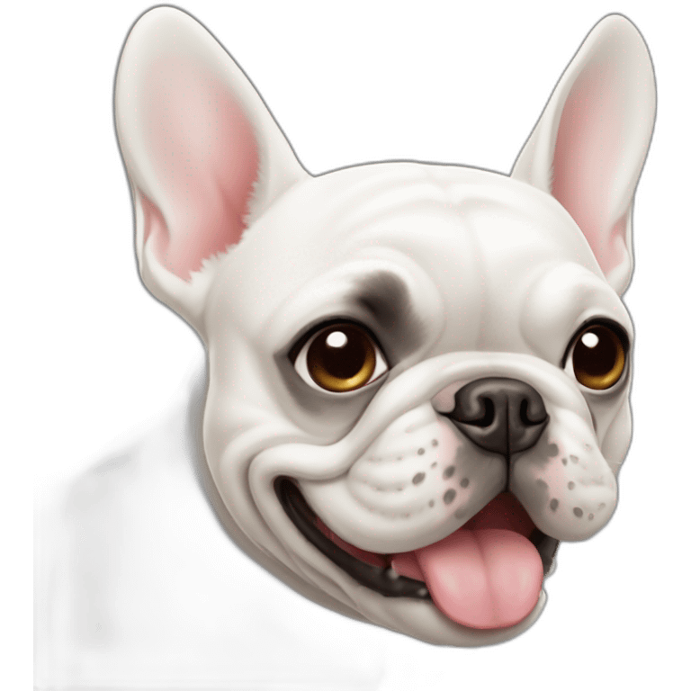 white-french-bulldog-winking-face emoji