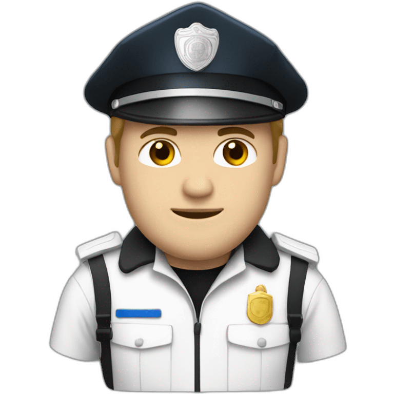 French policeman White man White police jacket emoji