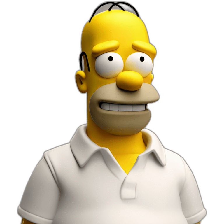 homer simpson matte clay 3d render soft light emoji