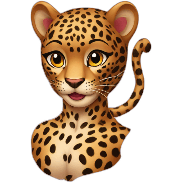 pin-up leopard emoji