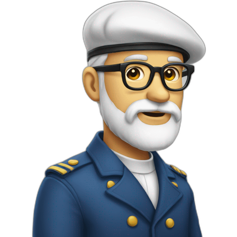 White beard - beret - glasses emoji