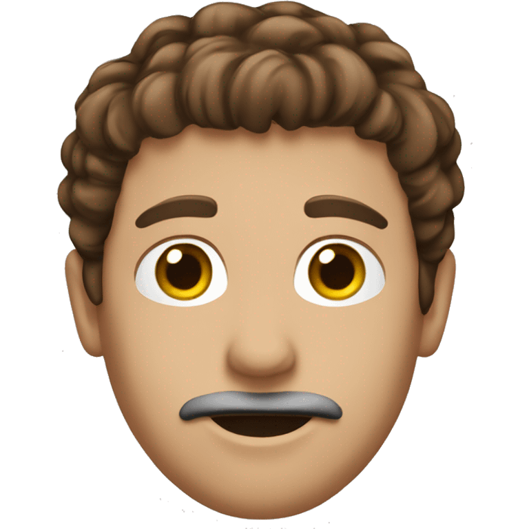 Brown haired mans head in a toimet emoji