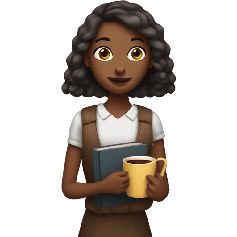 Girly girl holding a bible and coffee emoji