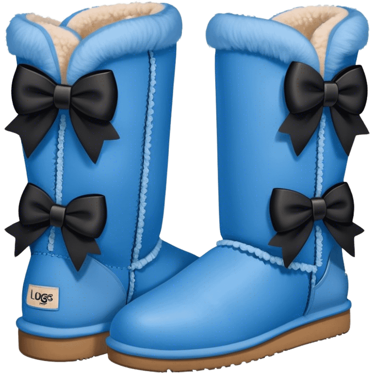 Blue Uggs with black bows  emoji