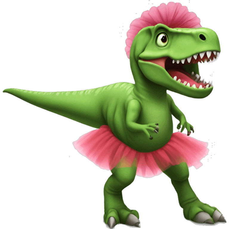 t rex wearing tutu on sketboard  emoji