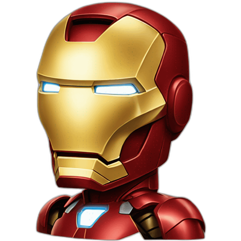 Elon musk with iron man suit gold and red emoji