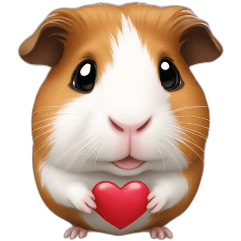 guinea pig, heart, holding emoji