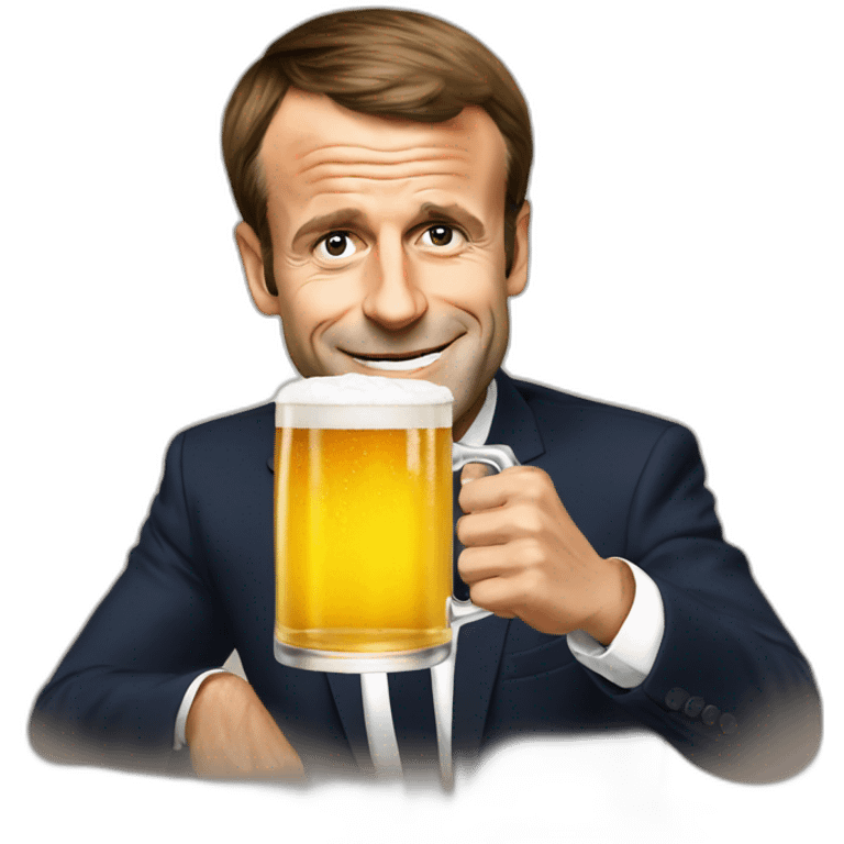 Emmanuel Macron drink beer emoji