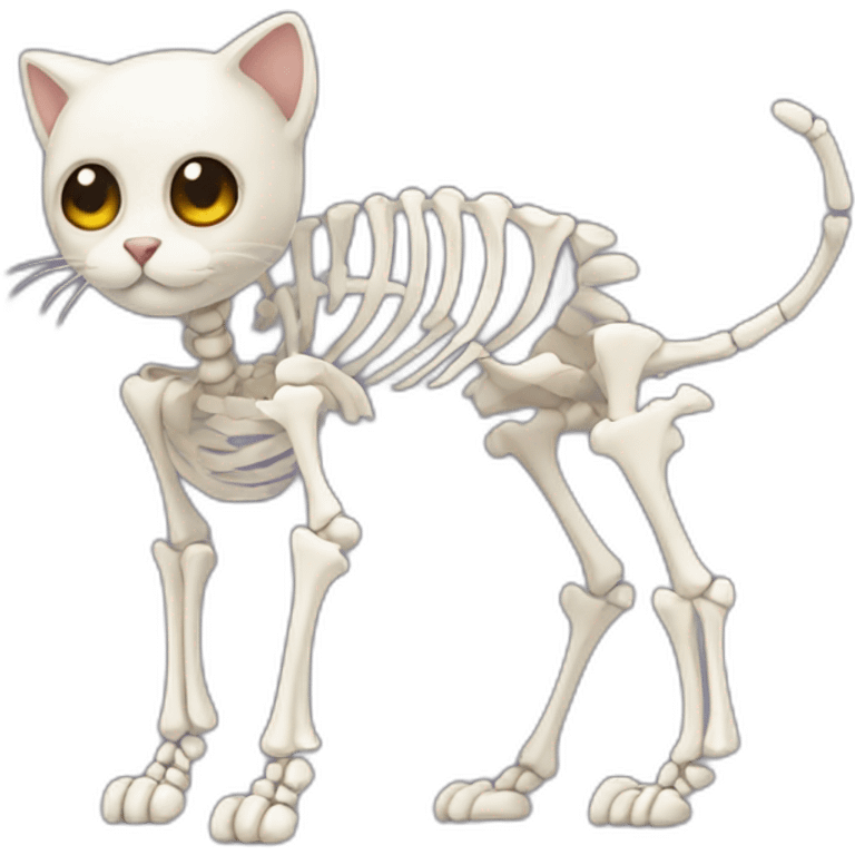 Cute Cat skeleton emoji