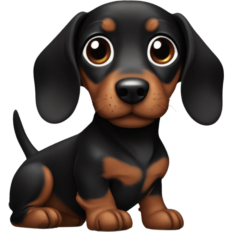 Black and brown dachshund pup emoji