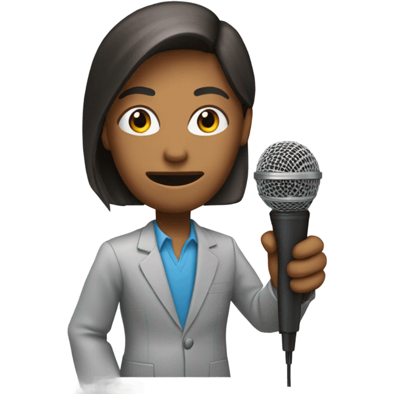 reporter with microphone emoji