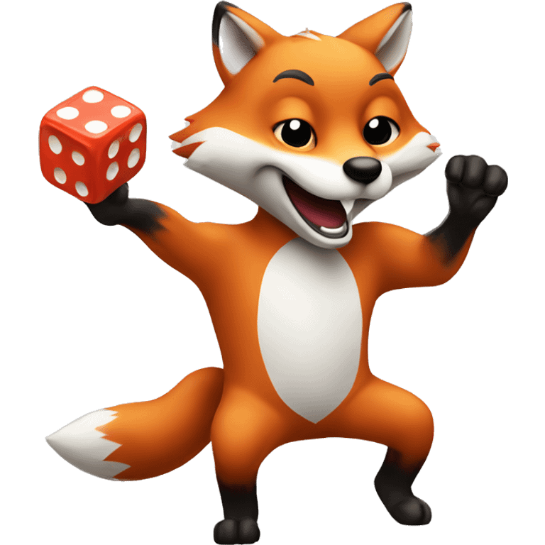 Fox throwing dices emoji