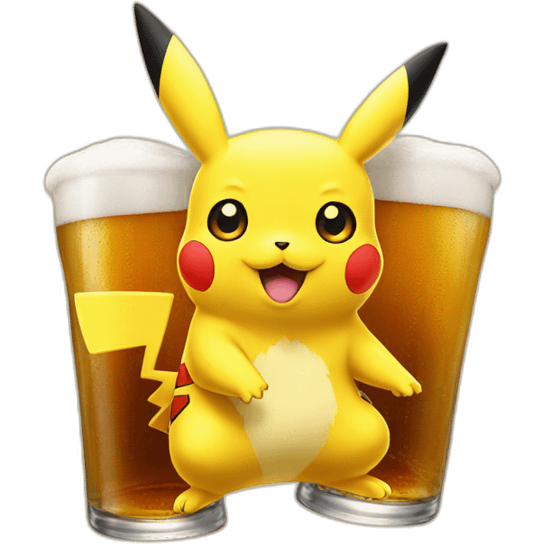 Pikachu beer emoji