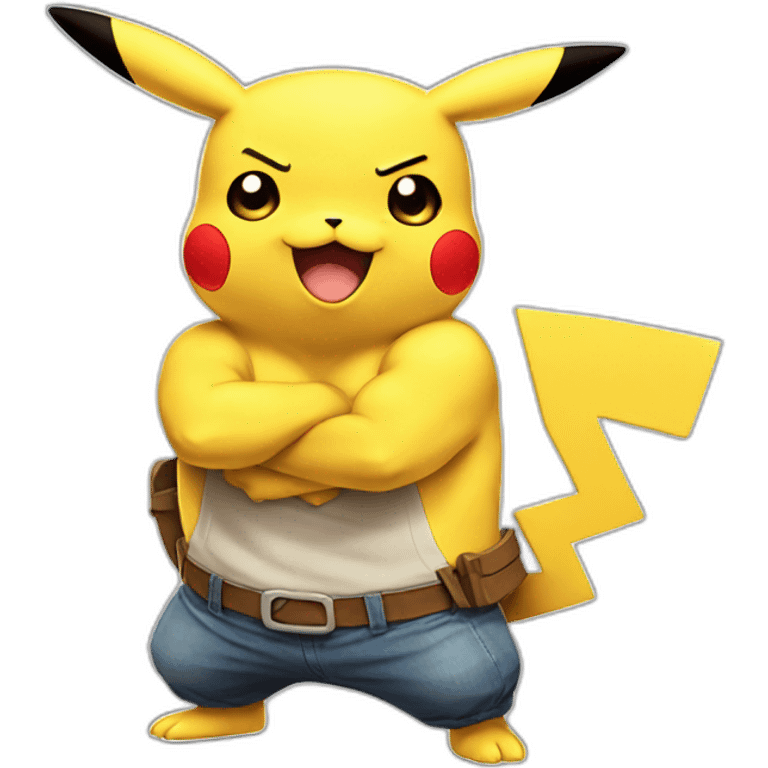 Big strong muscles Pikachu emoji