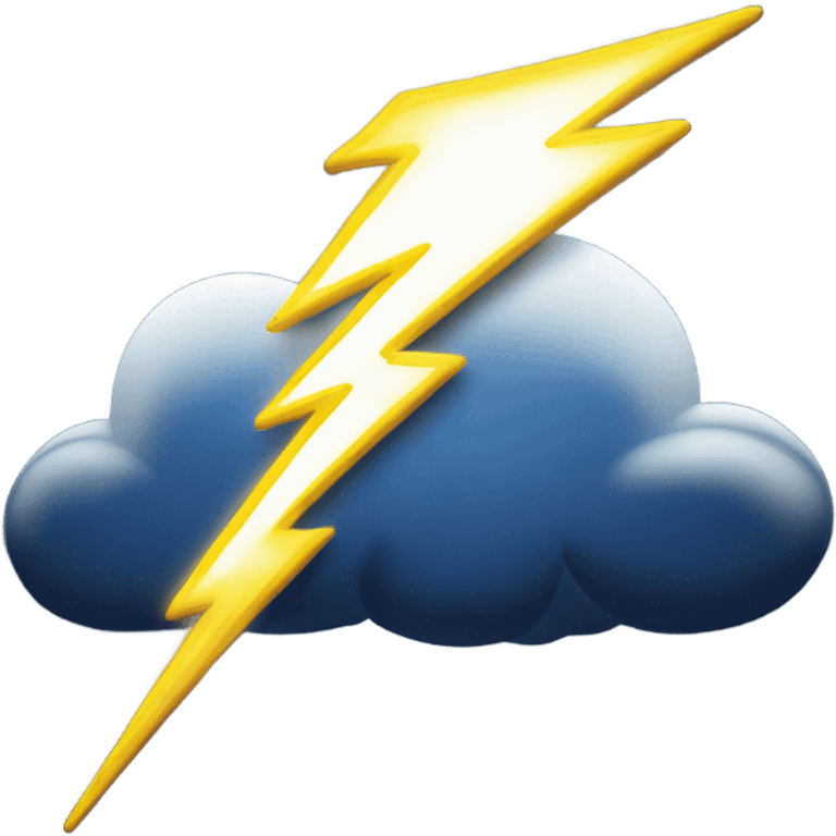 lightning from a dark blue cloud emoji