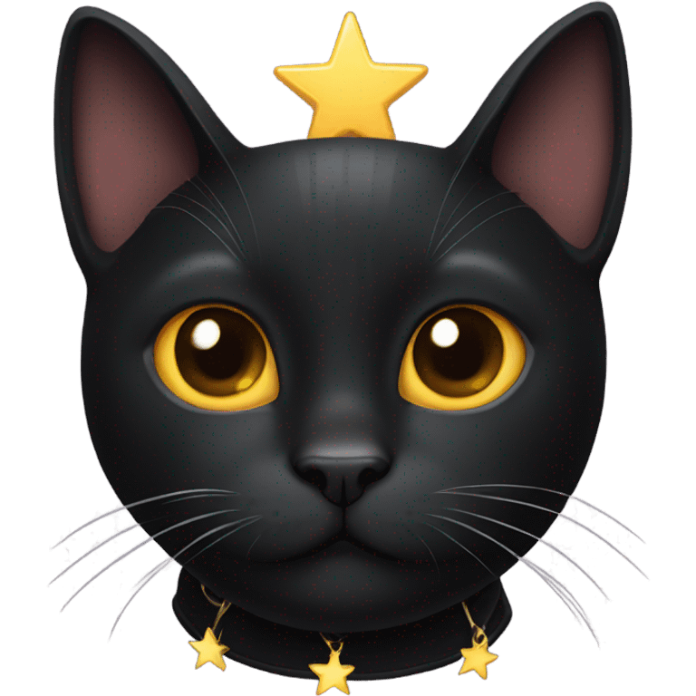 Black cat with a star collar  emoji