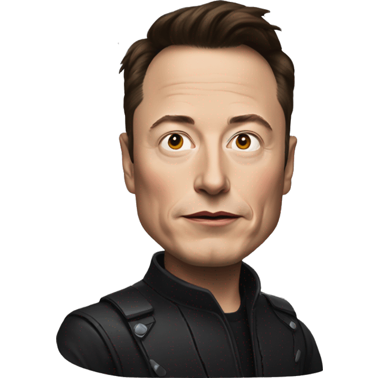 Elon Musk with dark overall war paint emoji