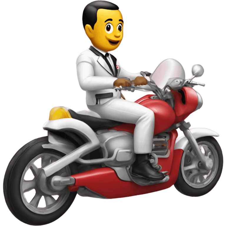 Pee wee Herman on a rocket bike emoji