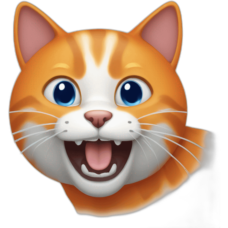 orange and blue cat meowing emoji