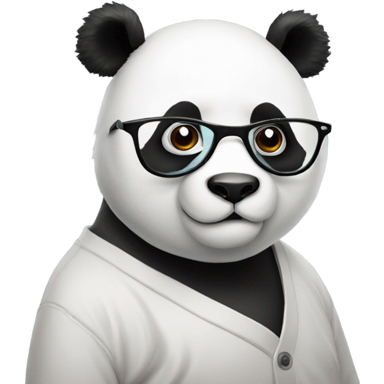 Panda con lentes fumando emoji