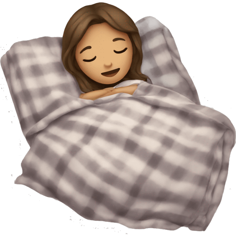 Sleeping girl with blanket and brown hair  emoji