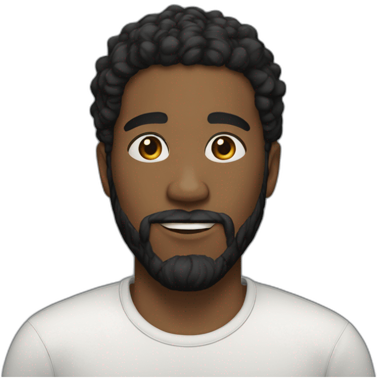 young black men in 25 years old withe black hair and barbe emoji