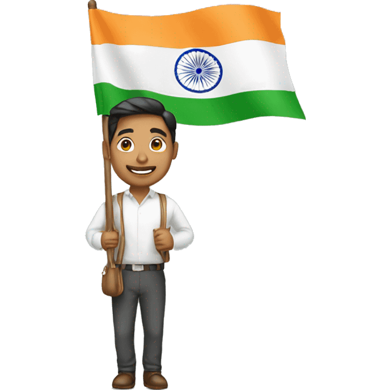 man holding india flag emoji