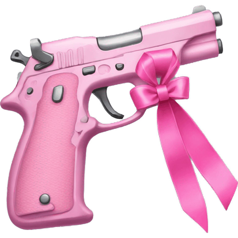 pink pistol with a pink ribbon emoji