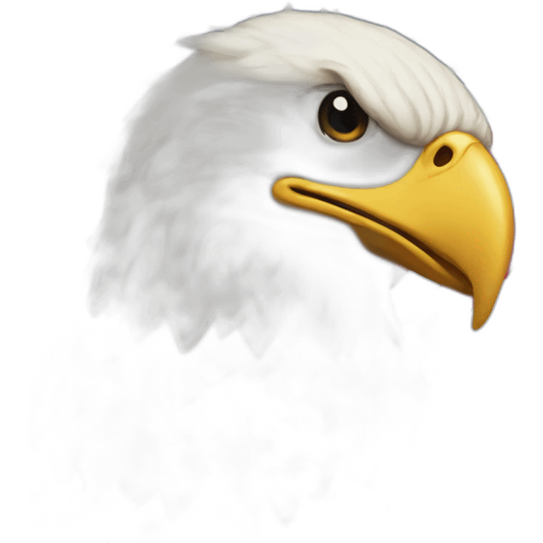 bald eagle infront of american flag crying emoji