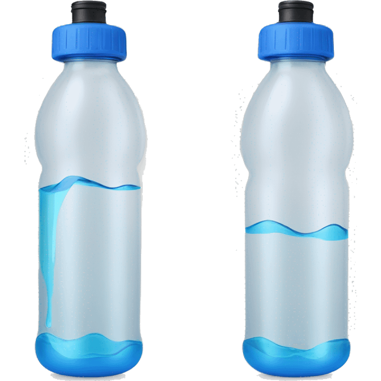 White and blue water bottle that says “bong water” emoji