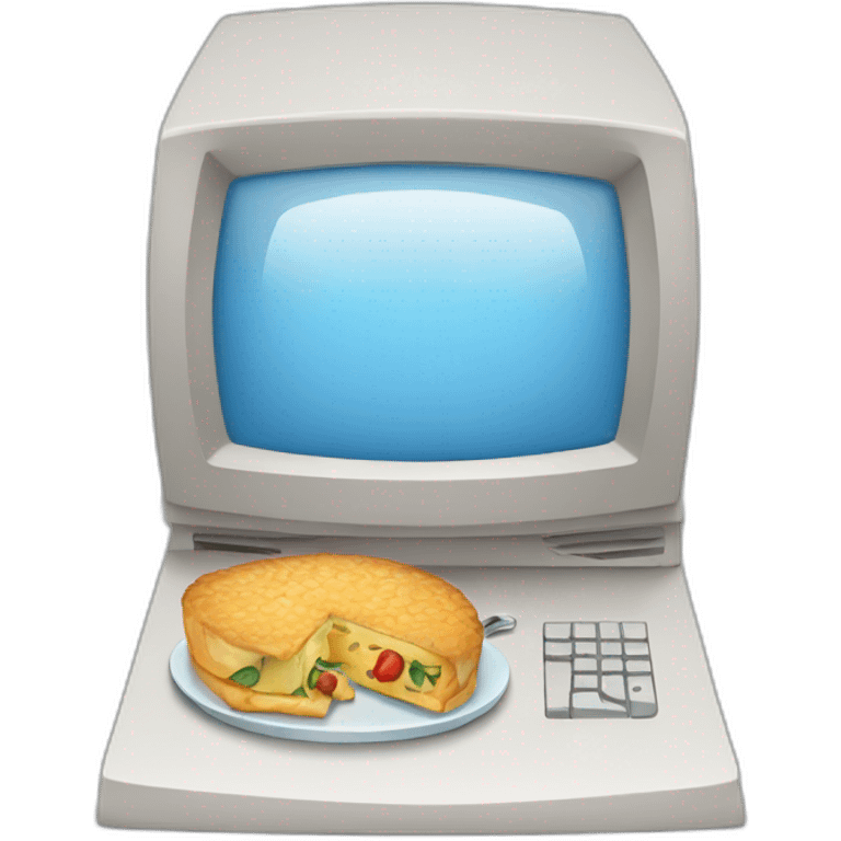 computer with food emoji