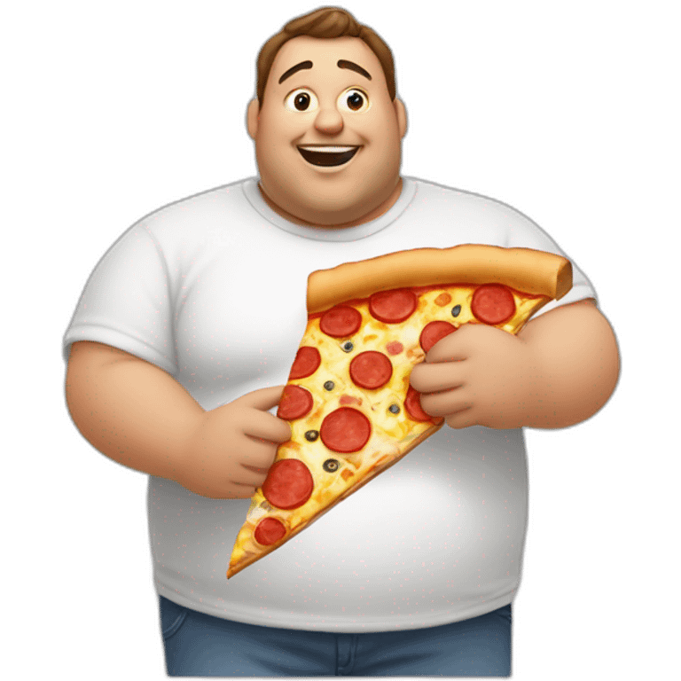 fat guy eating slice of pizza emoji