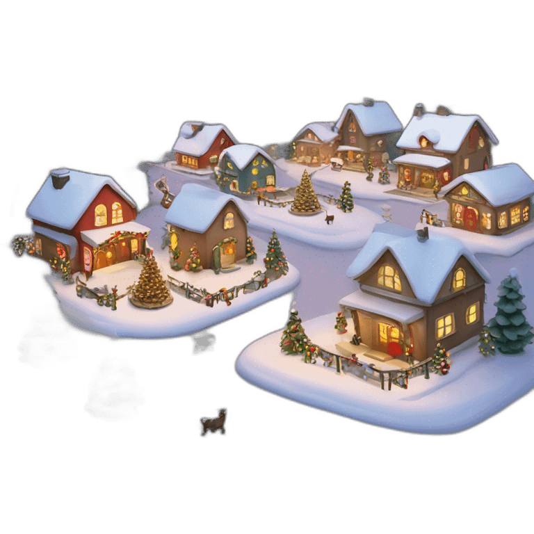 Christmas village modern emoji