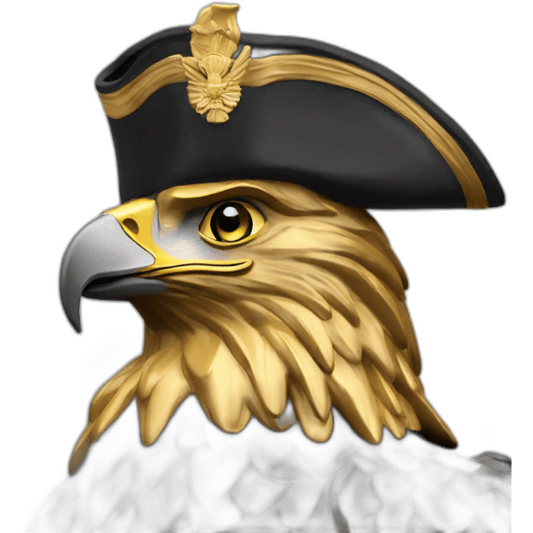 statue golden eagle with napoleon tricorne hat emoji