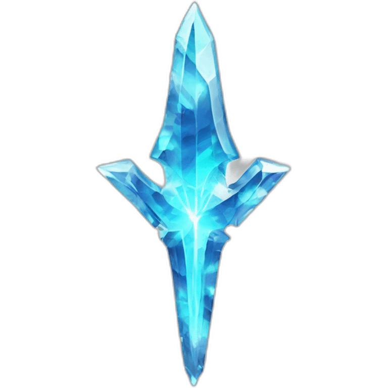 shining trident made of crystal touched by lightning emoji