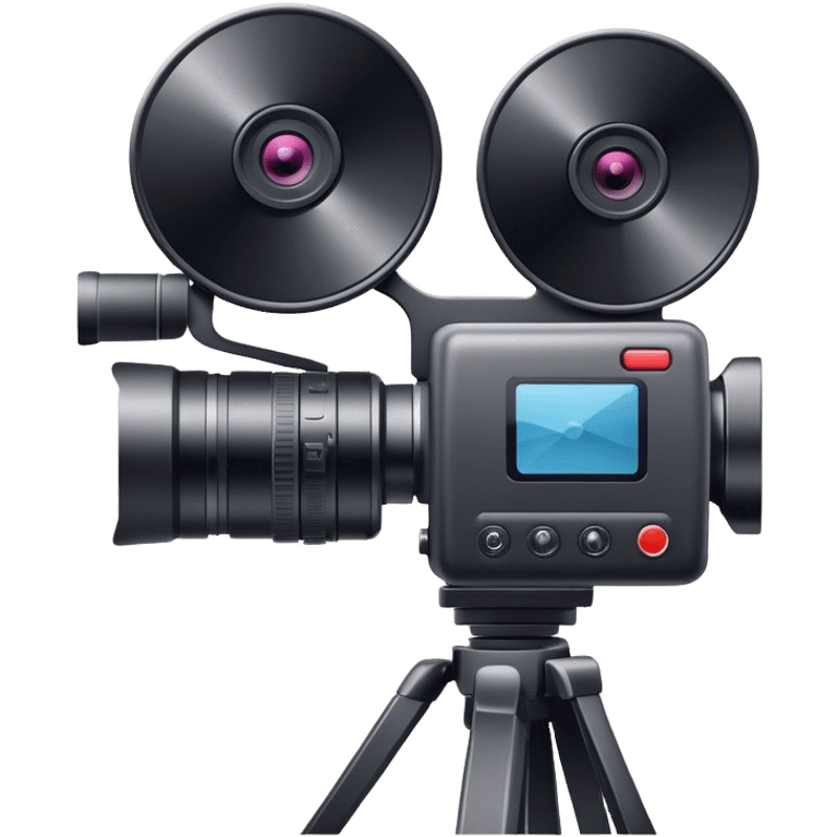 Create an emoji for video shooting. Show a video camera with a recording icon. Use modern, professional colors. Do not include any emojis or smiley faces. Make the background transparent. emoji