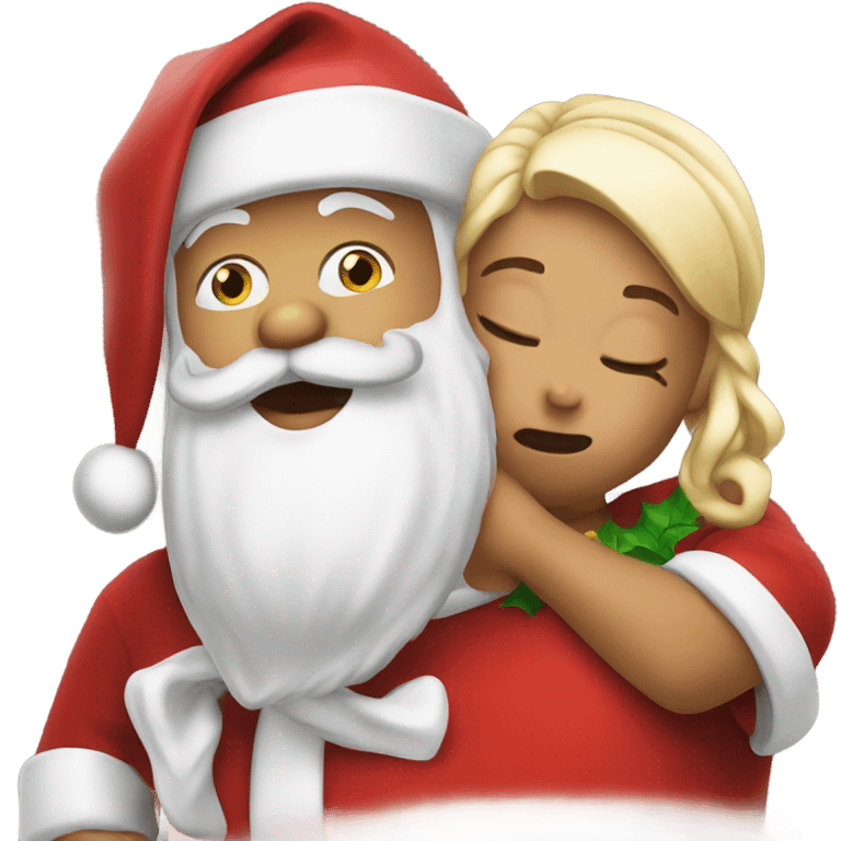 santa making a kiss face emoji