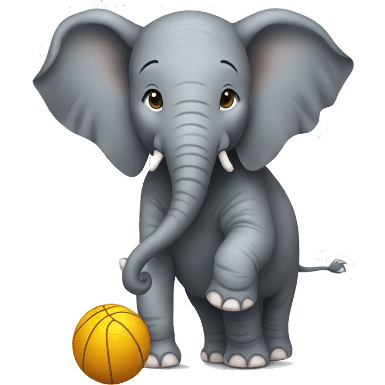 elephant playing with ball emoji