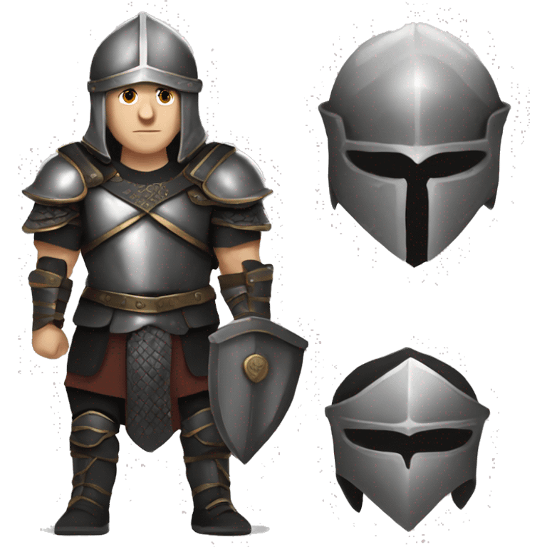 gladiator white human male in black armor rpg fantasy  emoji