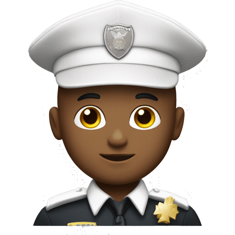 A White Police man bald with cap with Big ANGEL WINGS emoji