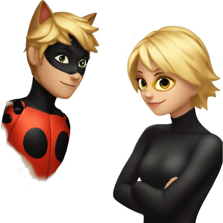 Cat noir and lady bug emoji