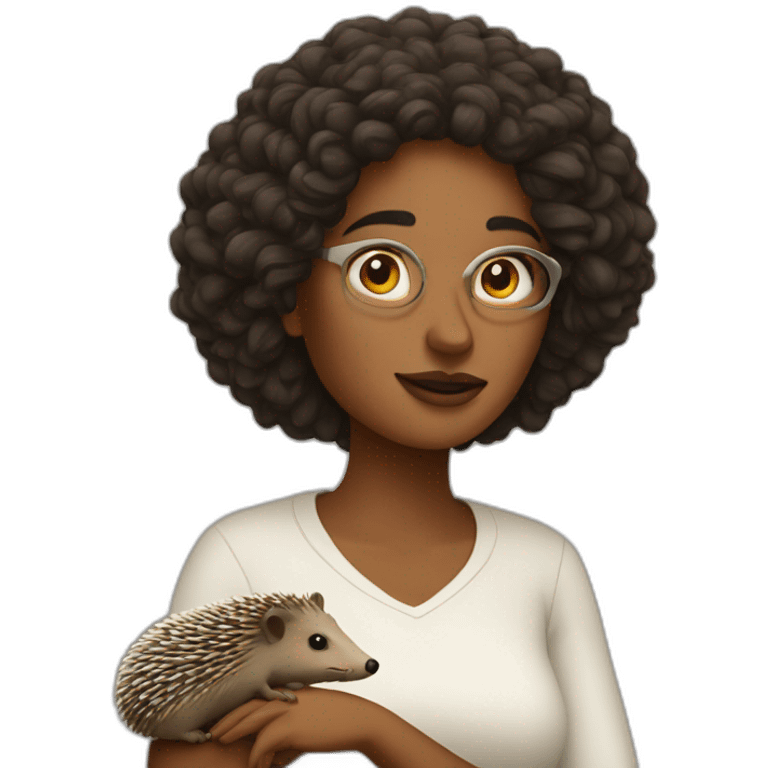 Artist Woman with hedgehog emoji