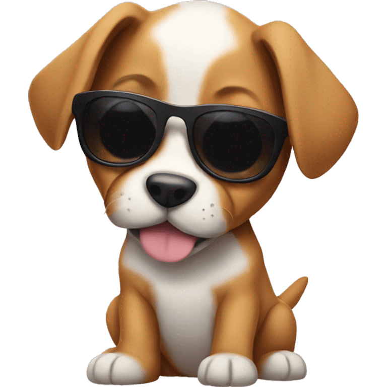 Puppy with sunglasses emoji