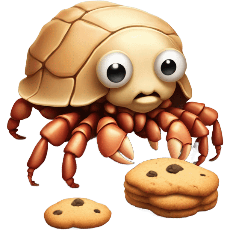 Hermit crab eating cookie  emoji