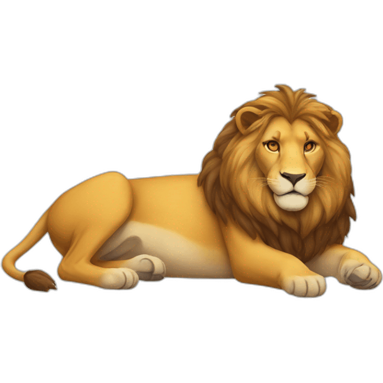 supine lion emoji