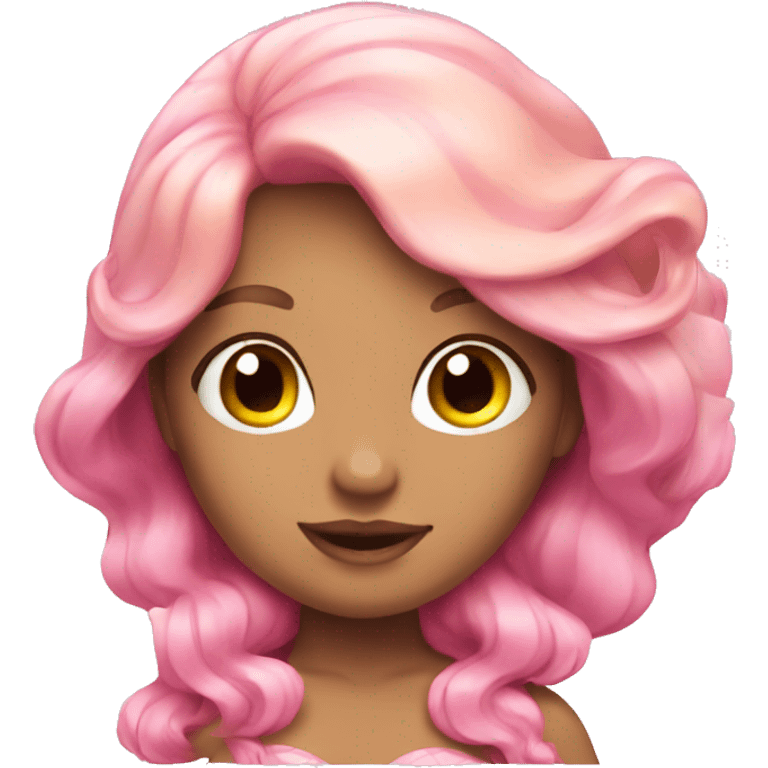 Pink mermaid with blonde hair pink tail  emoji